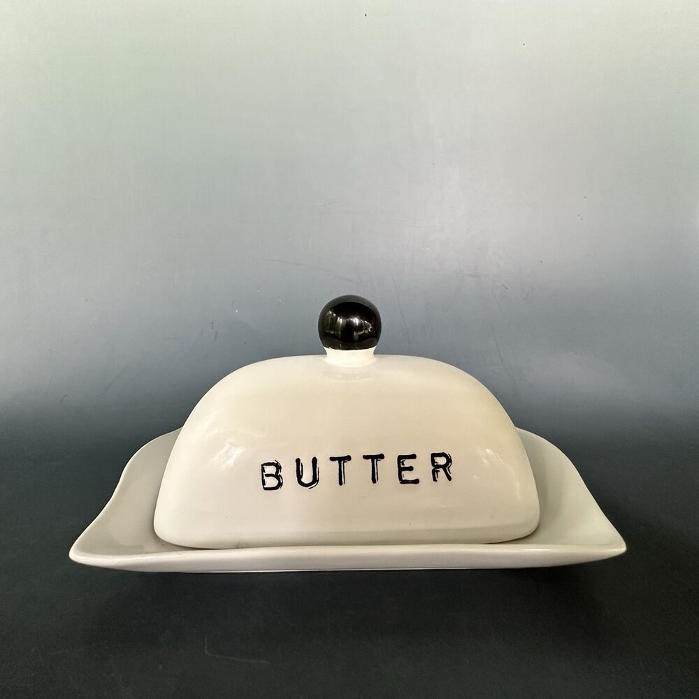 Vintage Ceramic Butter Dish Covered Butter Keeper Farmhouse Kitchen Decor